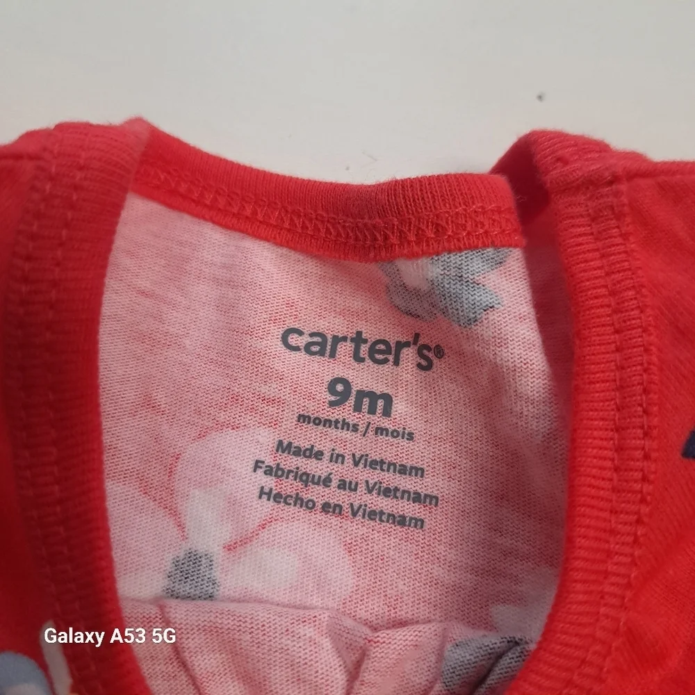 New‎ Carters Floral Dress for Girls Size 9 months 100% cotton